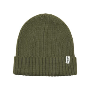 premium by jack jones bonnet kaki en coton biologique en maille cotelee