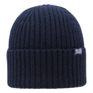 premium by jack jones bonnet marine uni avec une etiquette d authentification a l avant