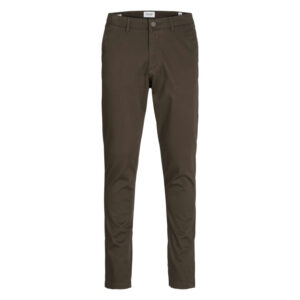 premium by jack jones pantalon chino marco bowie en coton marron uni avec une coupe slim 4