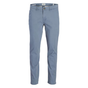 premium by jack jones pantalon chino marco bowie en coton vert bleu uni avec une coupe slim 2