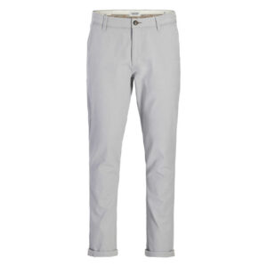premium by jack jones pantalon chino marco fury en coton gris clair uni avec une coupe slim