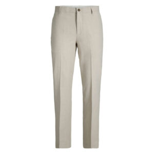 premium by jack jones pantalon de costume en coton et lin melange beige uni avec une coupe slim 2