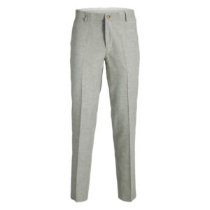 premium by jack jones pantalon de costume en coton et lin melange olive uni avec une coupe slim 2