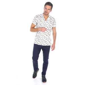 premium pantalon chino bleu uni a coupe droite et fermeture zippee boutonnee 2