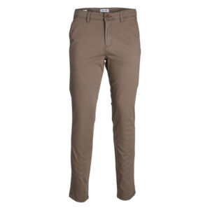 premium pantalon chino en coton marron avec 4 poches et une coupe slim 2