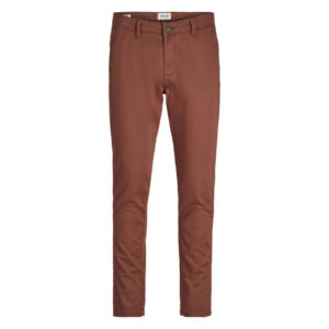 premium pantalon chino marco bowie en coton brique uni avec une coupe slim 2
