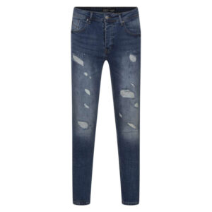 project x jean troue en coton indigo uni avec une coupe skinny 2