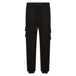 project x pantalon cargo noir uni avec une taille elastiquee et une coupe slim 4