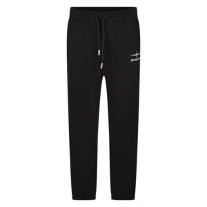 project x pantalon jogging en coton noir uni coupe ajustee avec un logo brode 2