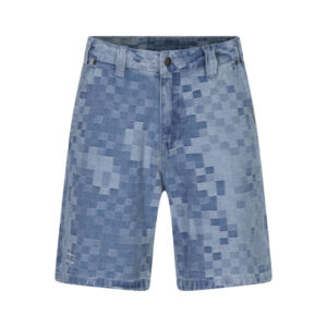 project x short en coton melange bleu a motifs pourvu d une coupe droite 6