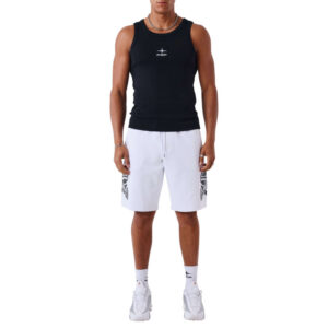 project x short jogging en coton melange blanc uni avec une coupe droite 4