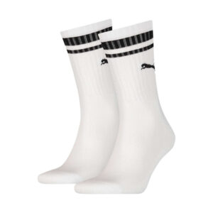 puma chaussettes hautes blanches unies avec tige rayee noire en bord cote 2
