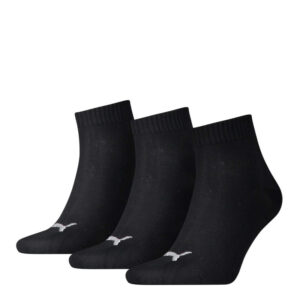 puma chaussettes mi hautes en coton noires unies avec le logo de la marque brode