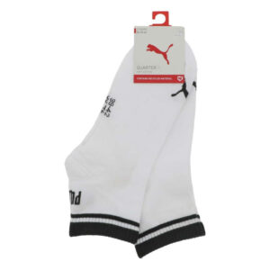 puma lot de 2 paires de chaussettes basses blanches uni avec nom iconique 2