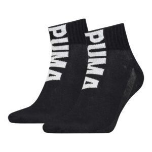 puma lot de 2 paires de chaussettes noires mi hautes logotypees