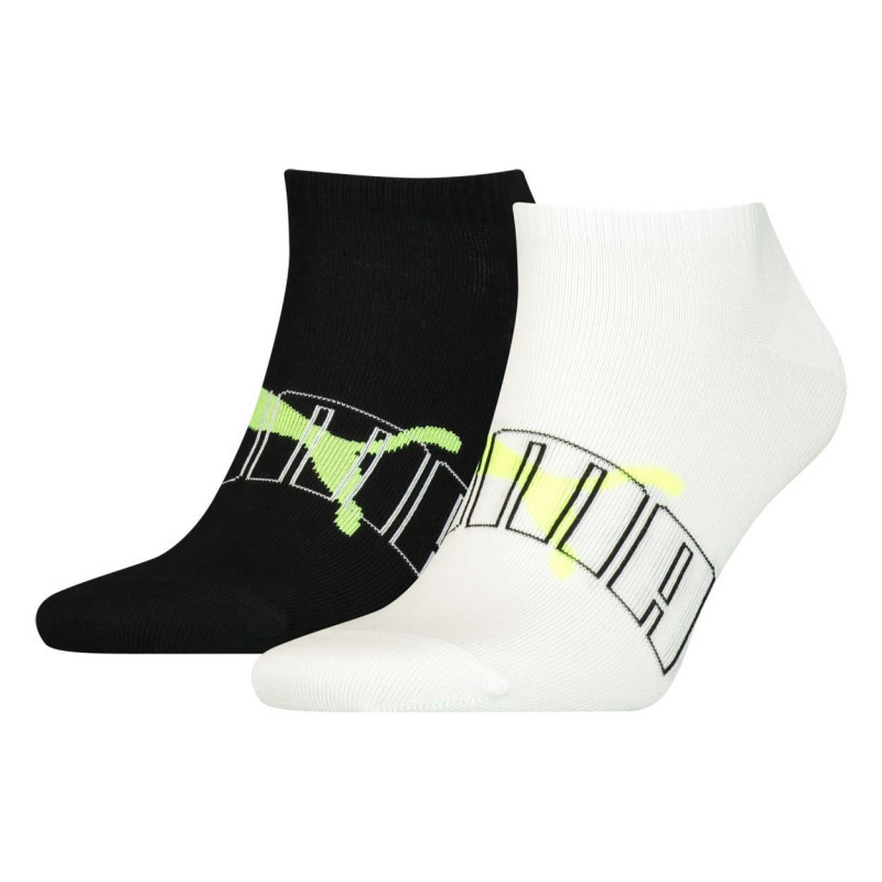puma lot de 2 paires de chaussettes puma en coton melange stretch bicolore logotypees