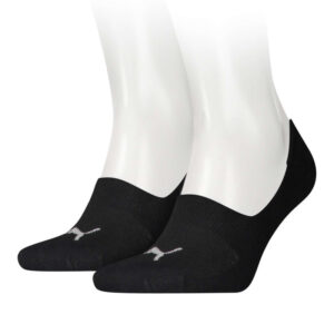 puma lot de 2 paires de socquettes en coton melange noires unies avec logo de la marque