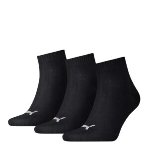 puma lot de 3 chaussettes noires unies avec logo de la marque brode en blanc