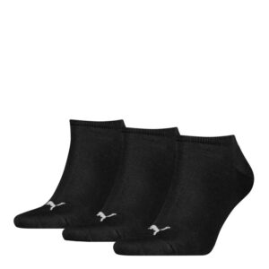 puma lot de 3 chaussettes noires unies avec logo de la marque brode en blanc 6