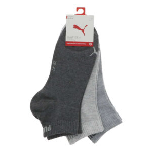 puma lot de 3 paires de chaussettes basses grises unies avec le logo