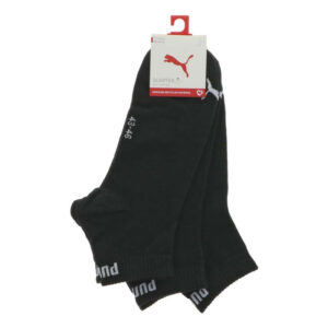 puma lot de 3 paires de chaussettes basses noires unies avec le logo 4