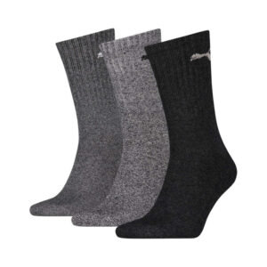 puma lot de 3 paires de chaussettes hautes en coton melange anthracite uni