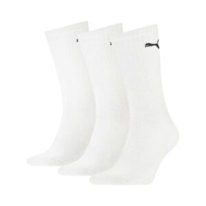 puma lot de 3 paires de chaussettes hautes en coton melange blanches unies
