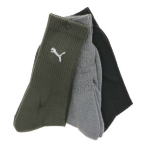 puma lot de 3 paires de chaussettes hautes multicolores en coton avec logo imprime 2