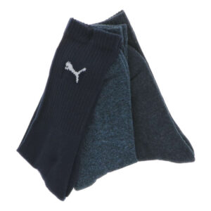 puma lot de 3 paires de chaussettes marine en coton taille haute avec logo imprime 2