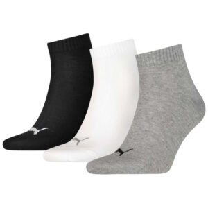 puma lot de 3 paires de chaussettes mi hautes unies blanches grises et noires