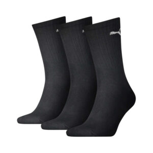 puma lot de 3 paires de chaussettes noires en coton melange hautes logotypees
