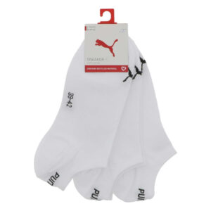 puma lot de 3 paires de socquettes blanches unies avec le logo de la marque 2