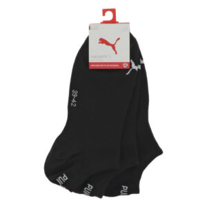 puma lot de 3 paires de socquettes noires unies avec le logo de la marque