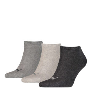 puma lots de 3 paires de chaussettes en coton grises ecrues et noires unies