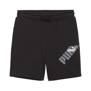 puma short de jogging noir uni avec une coupe courte et une ceinture elastiquee
