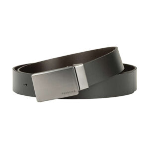 redskins ceinture marron unie avec une boucle metallique argentee rectangle