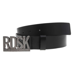 redskins ceinture nylon noire en cuir de vache unie avec boucle plate
