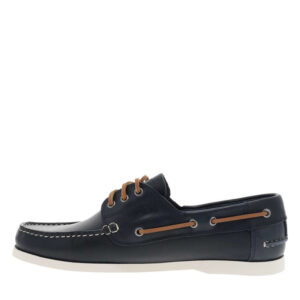 redskins mocassins bleu marine en cuir avec un talon plat et des lacets 6