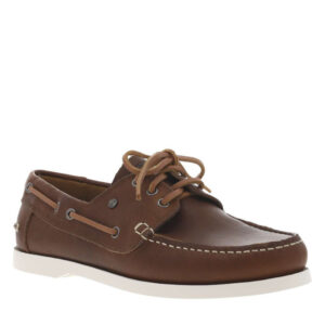 redskins mocassins en cuir premium cognac a talon plat avec lacets en cuir et surpiqures 8
