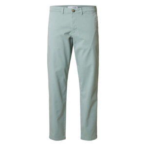 selected homme chino en coton vert d eau uni a coupe slim avec 2 poches boutonnees