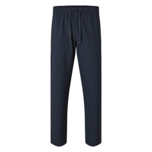 selected homme pantalon chino marine uni avec une coupe droite et un cordon de serrage