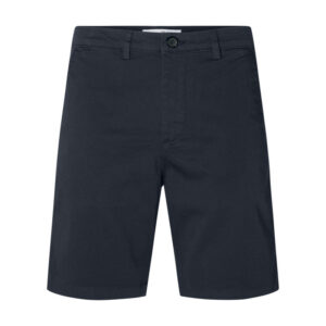 selected homme short chino en coton marine uni a coupe ajustee avec 4 poches