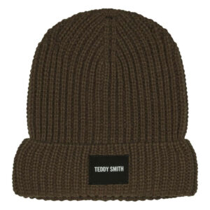 teddy smith bonnet uni marron en maille