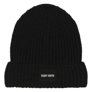 teddy smith bonnet uni noir en maille