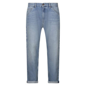 teddy smith jean en coton bleu avec une coupe droite et une fermeture zippee avec bouton