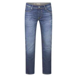 teddy smith jean en coton bleu delave ferme par des boutons avec une coupe regular fit 4