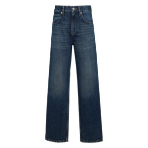 teddy smith jean en coton bleu indigo legerement delave a coupe regular fit et taille haute