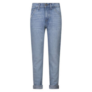 teddy smith jean en coton stone avec une coupe droite et un patch au nom de la marque
