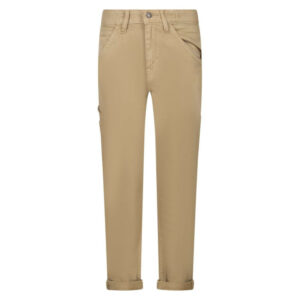teddy smith pantalon cargo en coton camel uni avec une coupe droite et des poches
