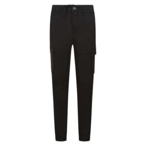 teddy smith pantalon cargo en coton noir uni coupe slim et lien de serrage a la taille 6